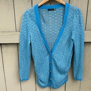 Leifsoottir Anthropologie Wool Blend Cardigan Lightweight Sweater Sz Medium